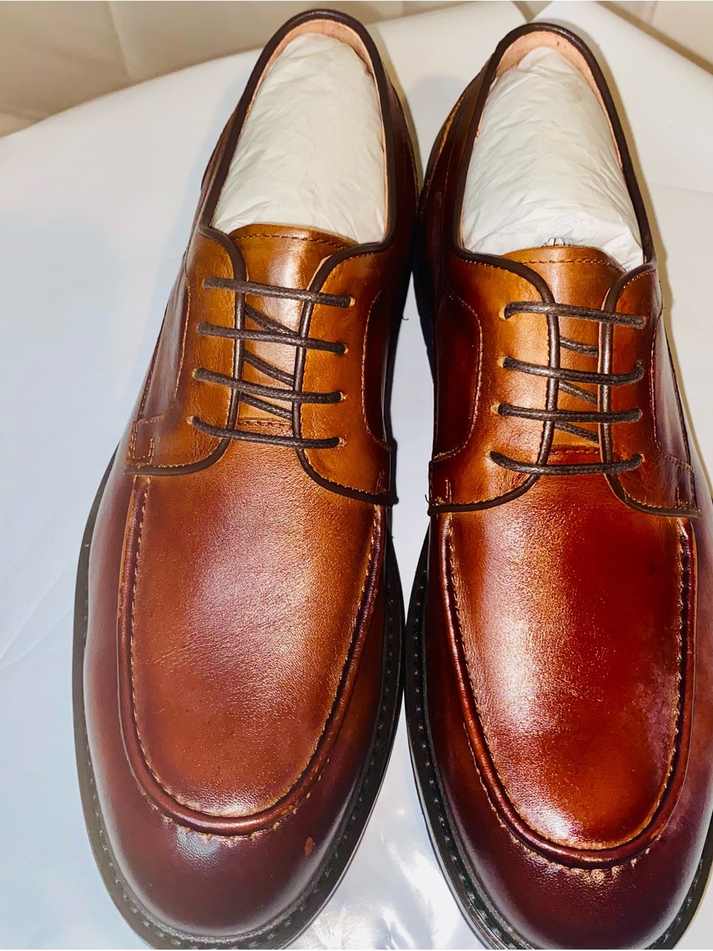 Vintage Foundry Classic Men’s Derby Shoes in Cognac Brown Leather Size 9